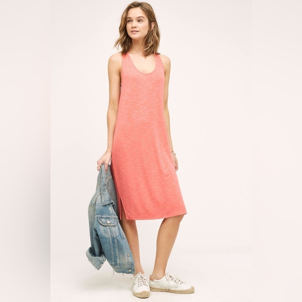 Anthropologie Saturday Sunday Coral Casual Sleeveless Midi Dress Size Small S